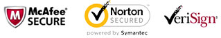 secured by mcafee, norton, and verisign